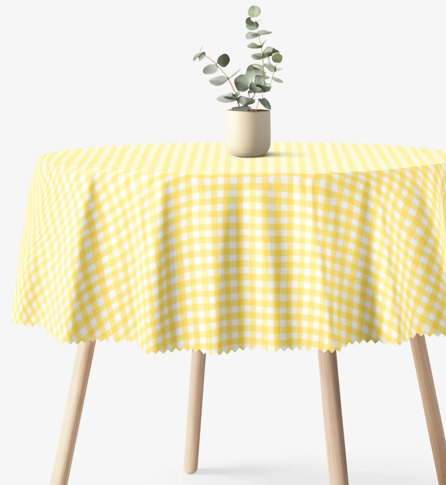 Goldea okrúhly teflónový obrus - žlté kocky Ø 160 cm