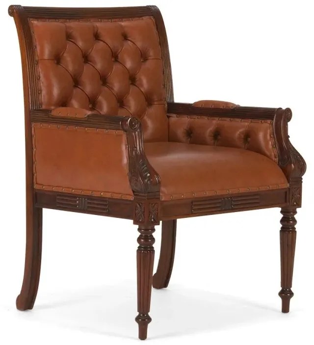 furniture-nabytek.cz - Kancelárske kreslo Cambridge II, masívna pravá koža, lakované, hnedé