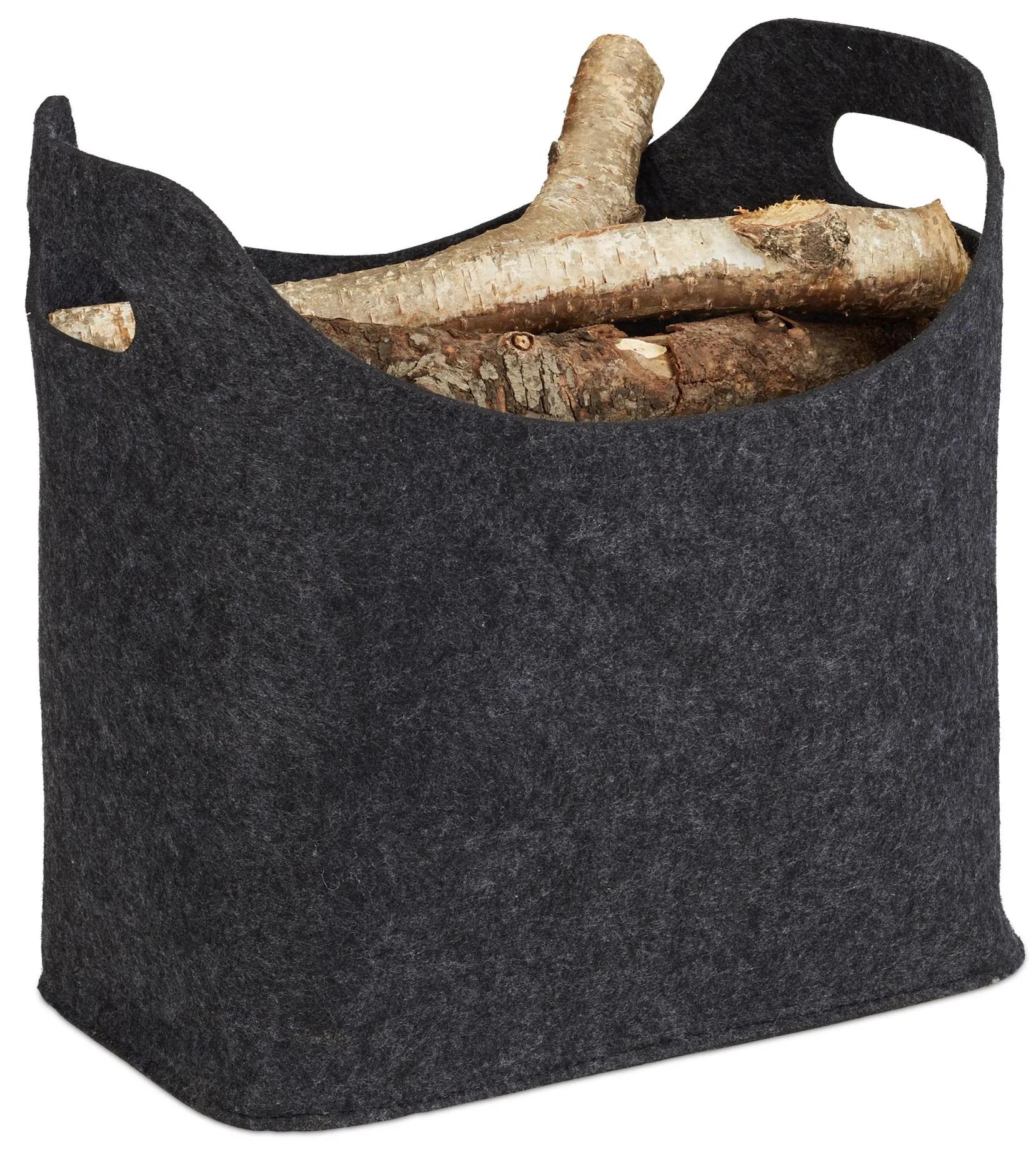 Plstená taška na palivové drevo RD21972, antracitová