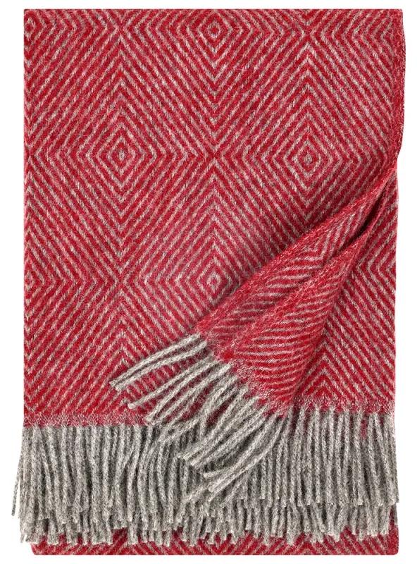 Vlnená deka Maria 130x180, sivo-červená