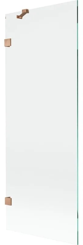 Mexen, Mexen Lunar 1-krídlová vaňová zástena 70 x 150 cm, transparentná, brúsená meď - 897-070-000-65-00