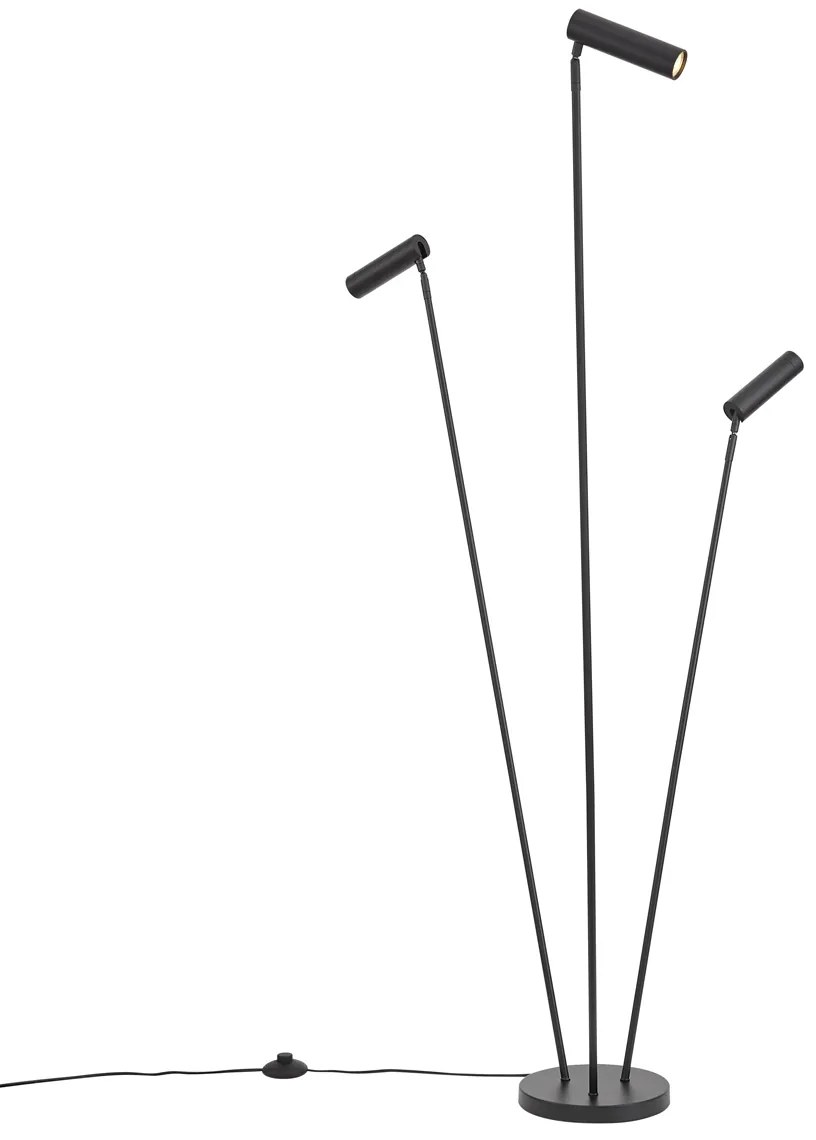 Moderná stojacia lampa čierna 3-svetlá GU10 35mm - Thomas
