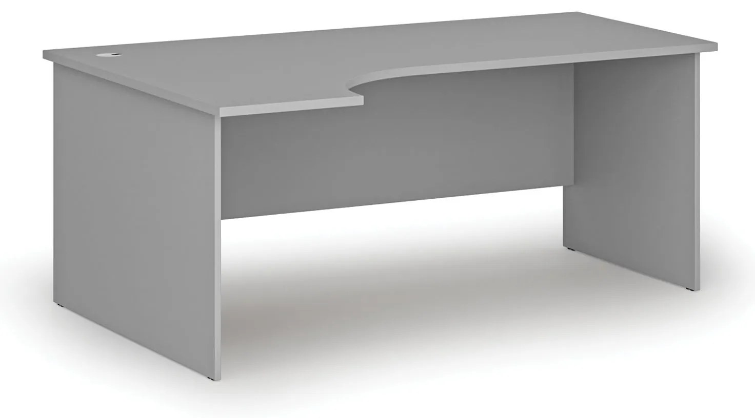 Rohový kancelársky písací stôl PRIMO GRAY, 180x120 cm, ľavý, sivá