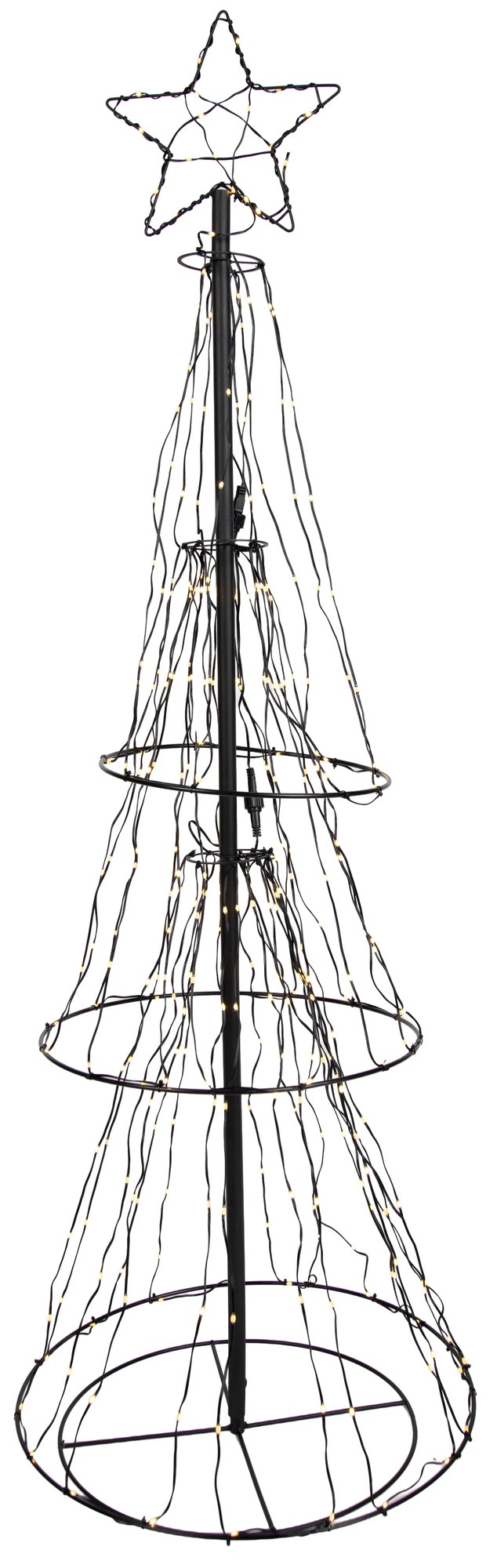 Vianočná stojaca lampa čierny strom 150 cm vrátane LED s časovačom IP44 - Ugoku