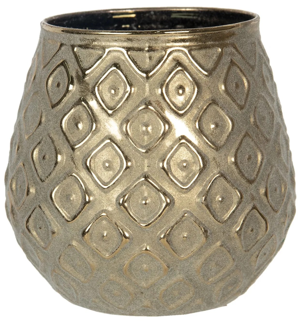 Kovový zlatý svietnik na čajovú sviečku - Ø 10*10 cm