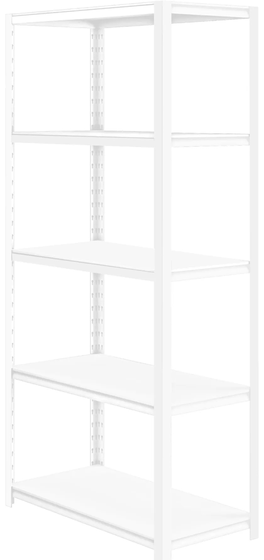 Kovový regál do garáže SAM, 900 x 1830 x 450 mm, biely