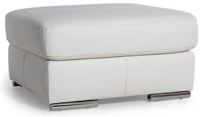 Kožený taburet LOREN II, biela (madras - 122 white)