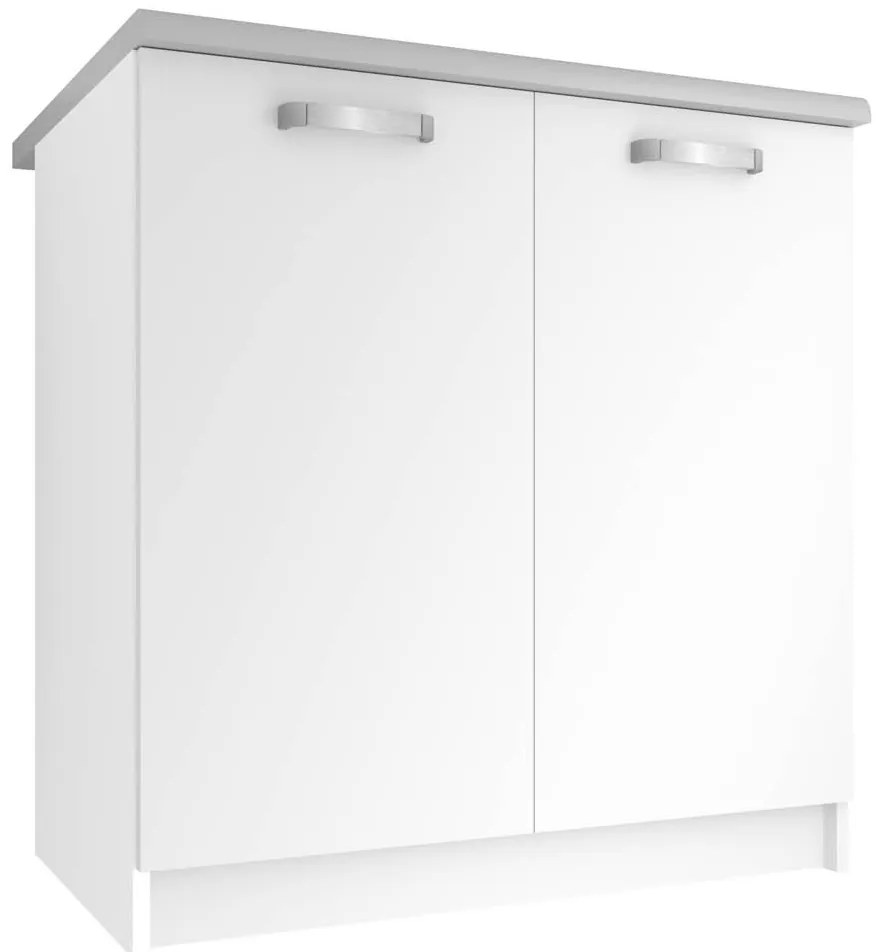 Kuchynská skrinka Belini spodná 80 cm biely mat s pracovnou doskou TOR SD80/0/WT/WT/0/U