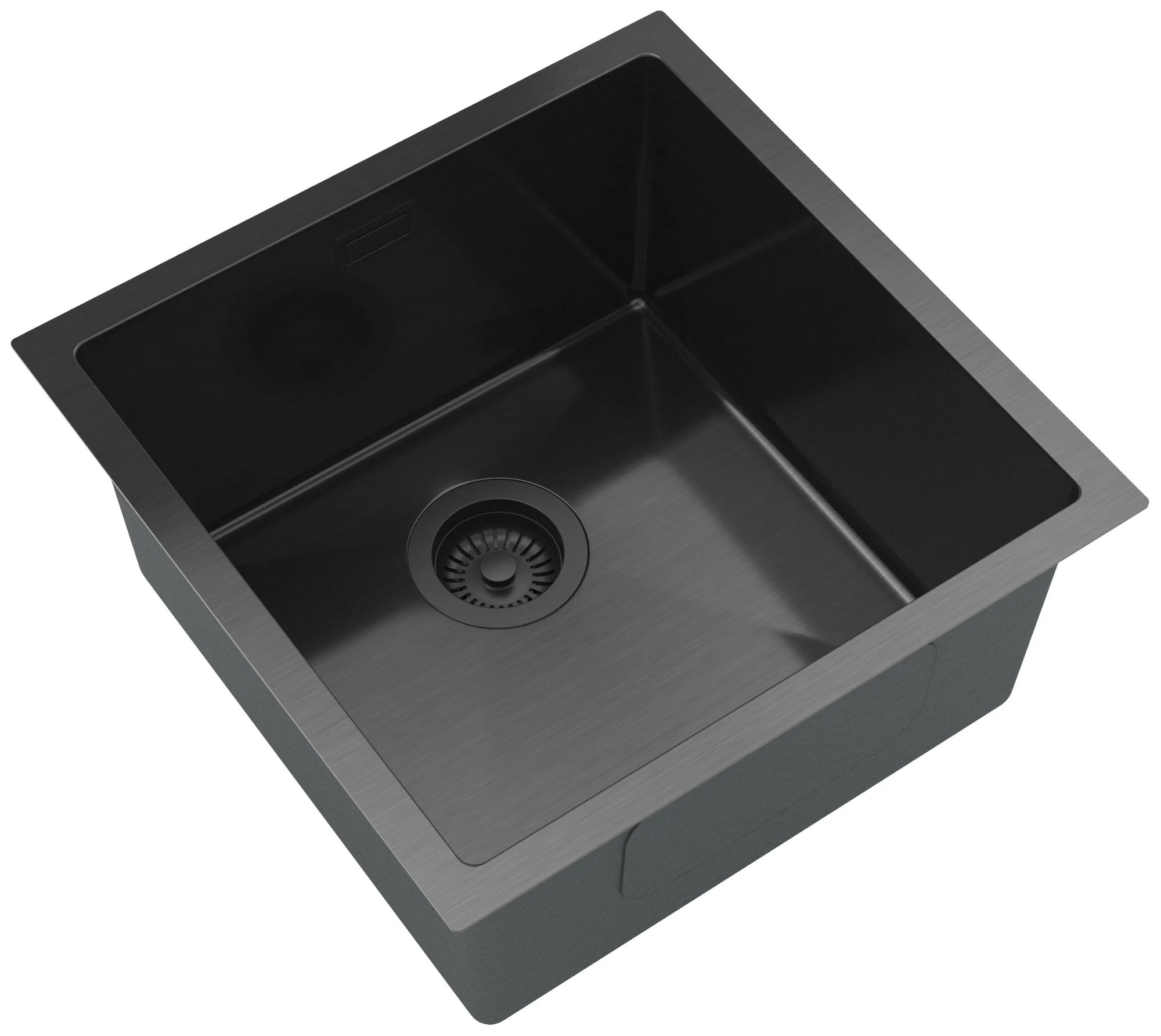 Gamma Gamma, 1-komorový oceľový drez 438x438x215 mm, čierna, GMA-S4444-BK