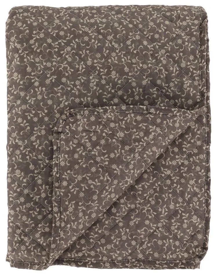 Šedý prehoz s kvetinami Aix Vintage Quilt - 130*180 cm
