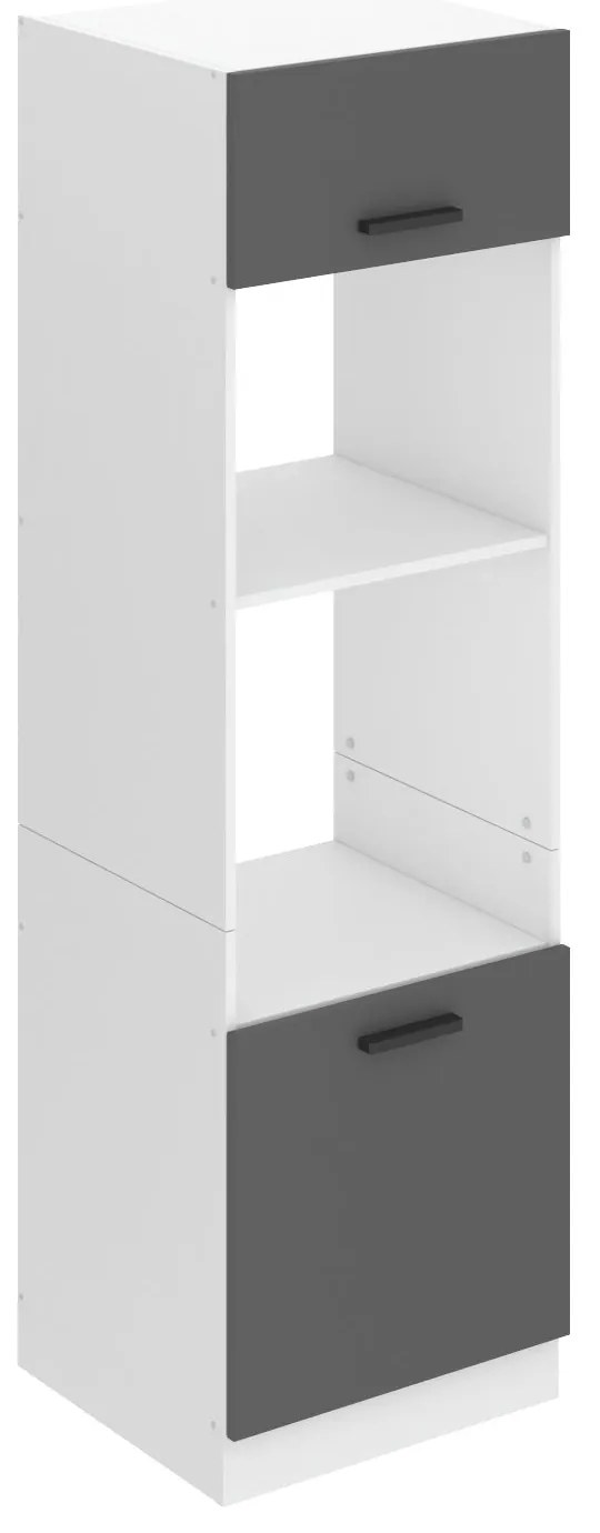 Vysoká kuchynská skrinka Belini Premium Full Version pre vstavanú rúru 60 cm šedý mat