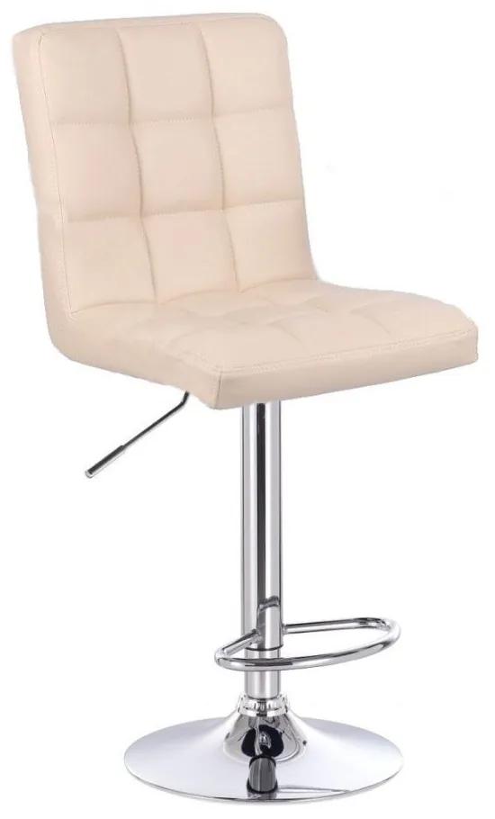 LuxuryForm DESIGN Barová stolička TOLEDO na striebornom tanieri - krémová