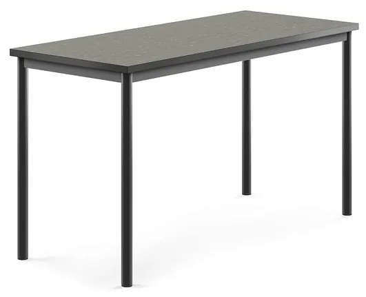 Stôl SONITUS, 1400x600x760 mm, linoleum - tmavošedá, antracit