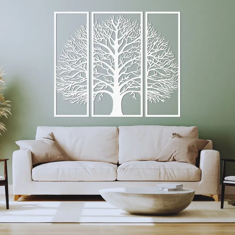 Trojdielna drevená dekorácia na stenu exkluzívny strom života | SENTOP HDF0179-akcia20