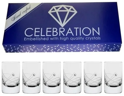 Celebration crystals Poháre na destiláty Crystals Modern 30 ml 6 ks