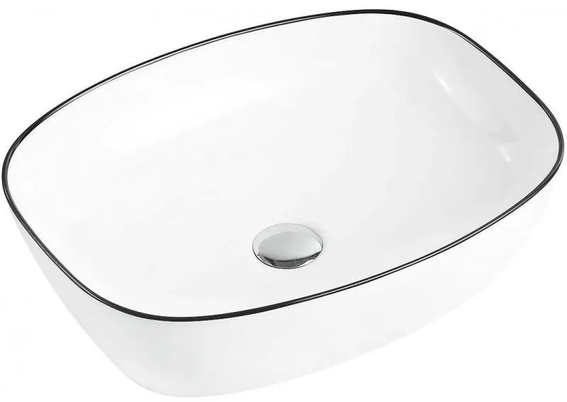 Mexen LITA umývadlo, 49x37 cm, biela/čierny okraj, 22124907