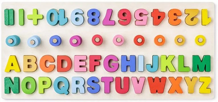 Didaktická doštička s počítaním, písmenami a číslicami