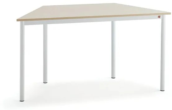 Stôl BORÅS TRAPETS, 1200x600x720 mm, laminát - breza, biela