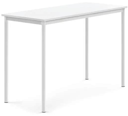 Stôl SONITUS, 1400x600x900 mm, HPL - biela, biela