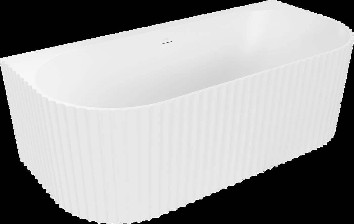 Mexen Sella, voľne stojaca vaňa ku stene, drážkovaná, 150 x 75 cm, biela matná, 52711507501-SS