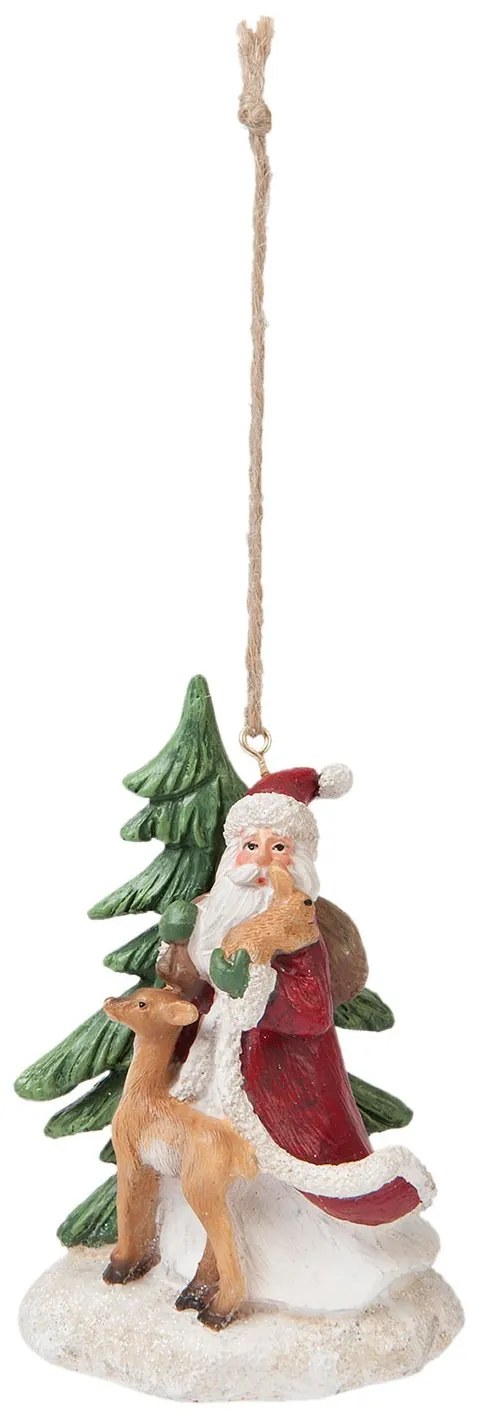 Vianočná ozdoba Santa so zvieratkami - 7 * 6 * 10 cm