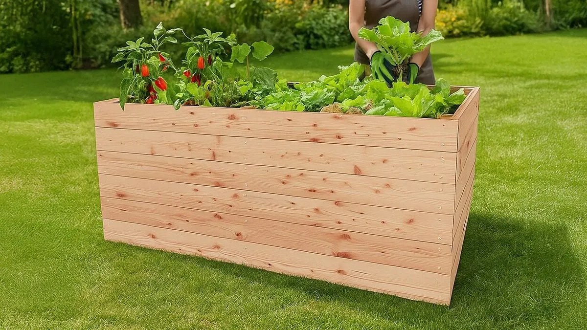 Vysoký záhon duglaska, drevo, 200 × 100 × 72,5 cm