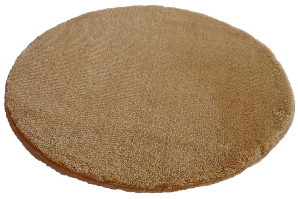 ROUTNER Kúpeľňová predložka UNI COLOR Béžová 10102 - Béžová / Kruh Ø 90 cm 10102