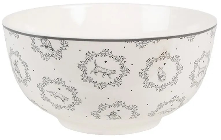 Porcelánová miska s mačičkami Lovely Grey Cats - Ø 14*7 cm / 500 ml