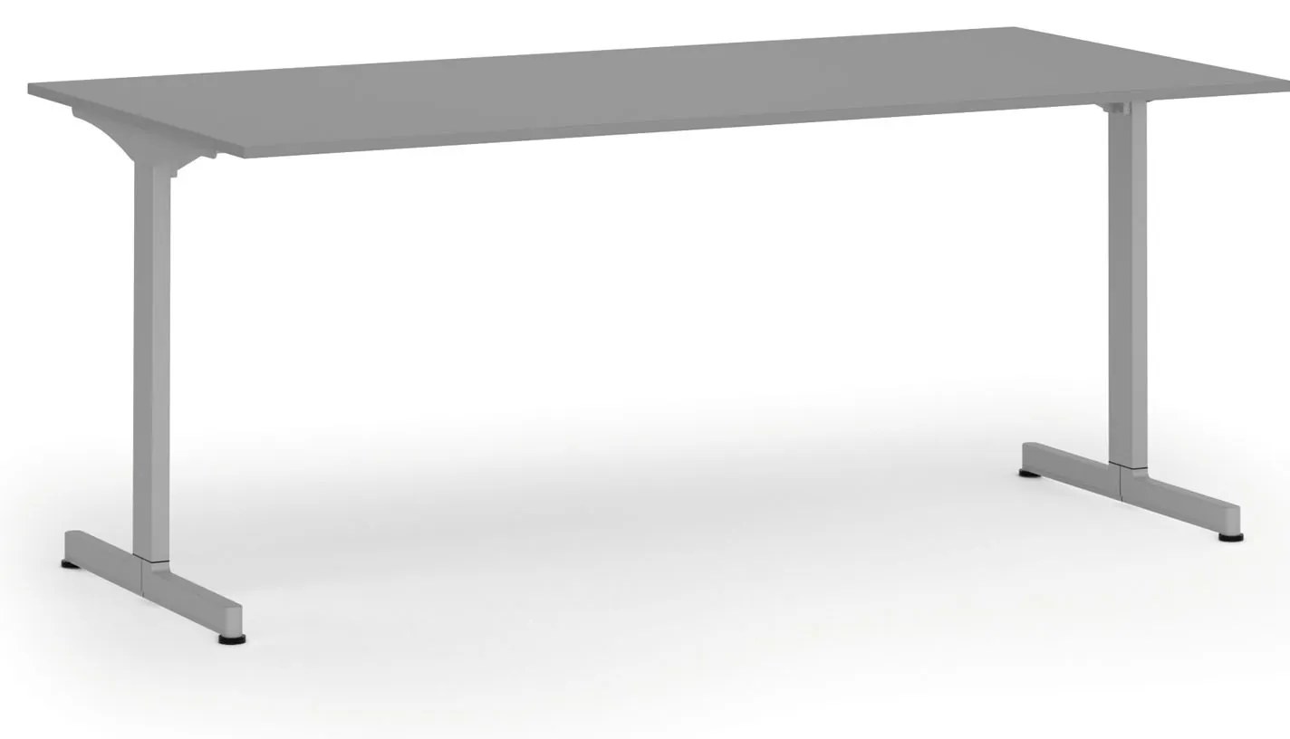 Kancelársky stôl PRIMO BETA, 180x90 cm, sivá podnož, grafit