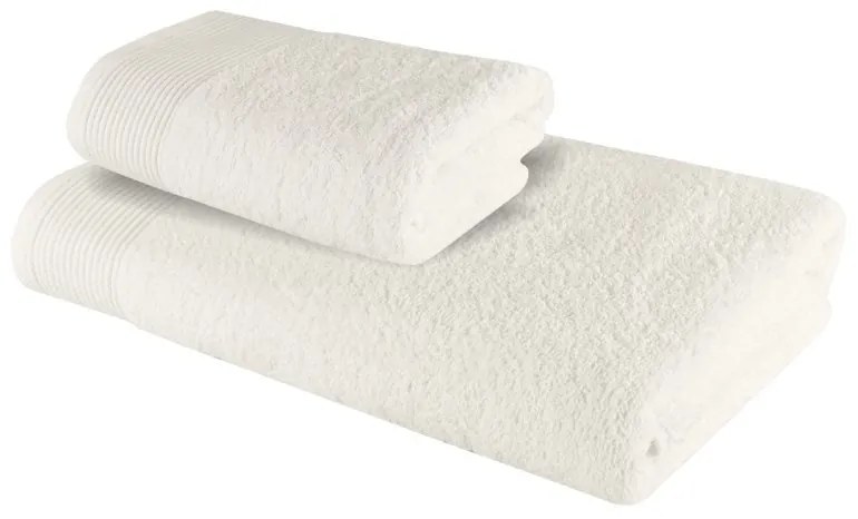 Sada 2 kusov bavlnenej osušky a uteráka Bella krémová EMI