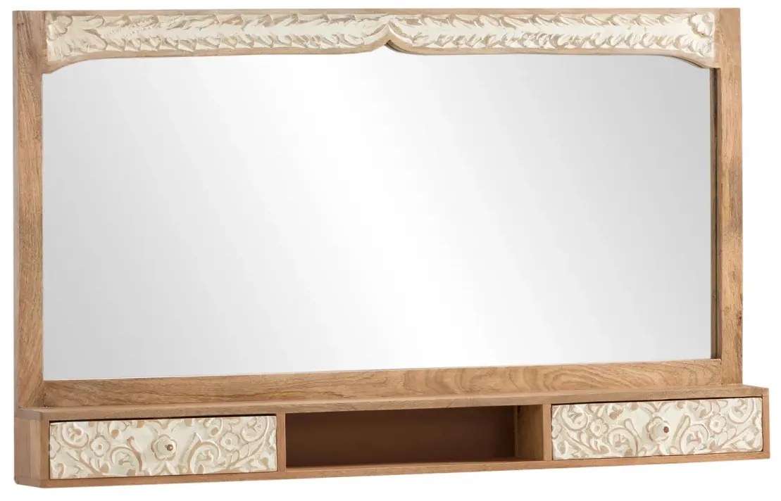 furniture-nabytek.cz - Masívne kúpeľňové zrkadlo Delhi z mangového dreva, lakované, hnedé – 130×75 cm