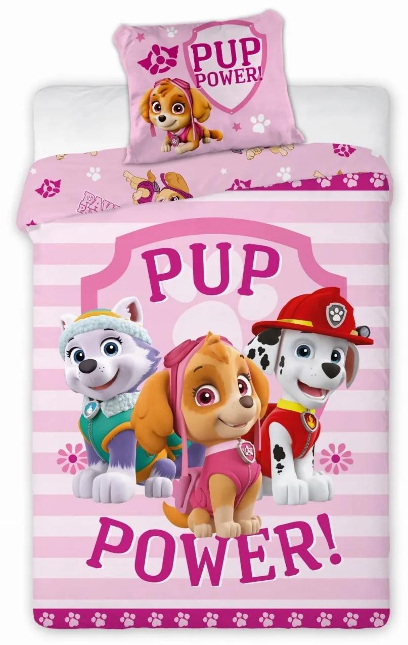 Obliečky Disney Labková patrola Paw patrol ružová do postieľky 135x100cm+40x60cm Faro