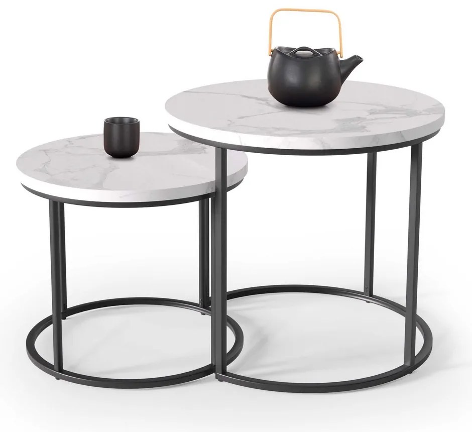 Konferenčný stolík Oreo, biela / čierna