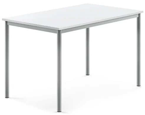 Stôl BORÅS, 1200x800x760 mm, laminát - biela, strieborná