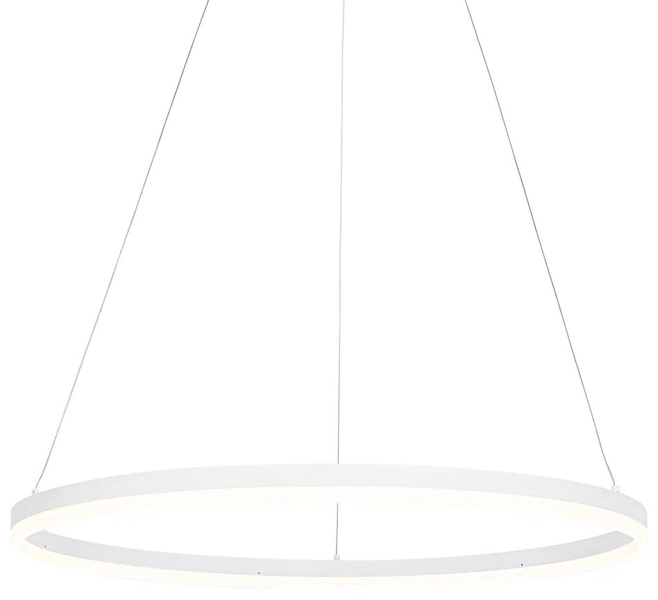 Dizajnové závesné svietidlo biele 80 cm vrátane LED 3-stupňové stmievateľné - Anello
