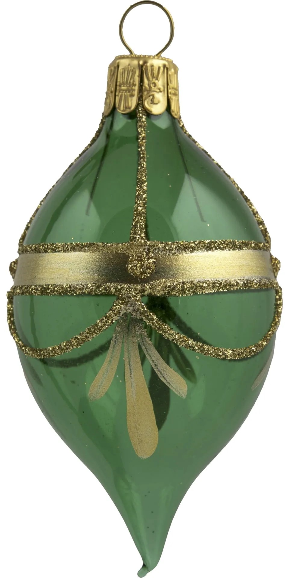 Bella Rose Sklenená vianočná ozdoba Oliva Zelená Lesk