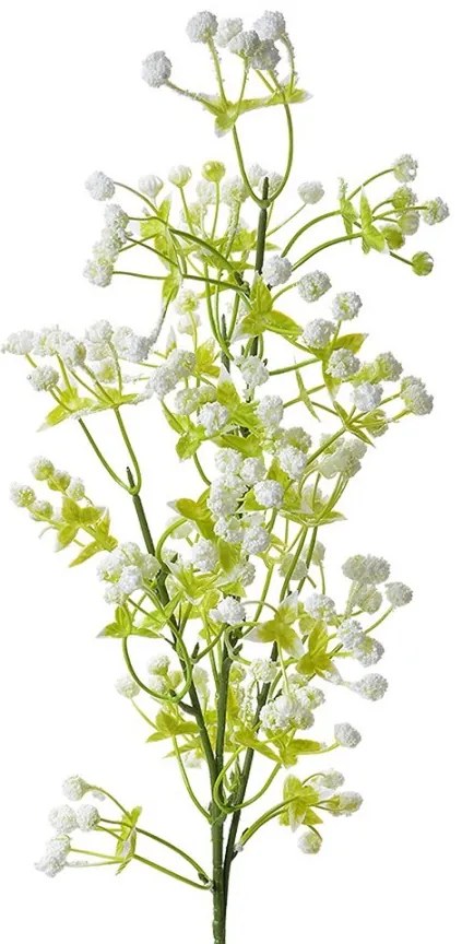 Dekorácia zelená umelá rastlina s bielymi kvietkami - 10*10*70 cm