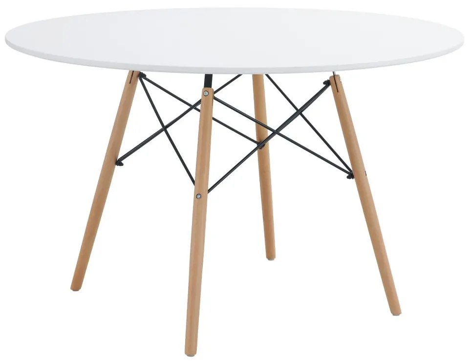 Jedálenský stôl Diferentes (biela matná + buk) (pre 4 osoby). Vlastná spoľahlivá doprava až k Vám domov. 1116295