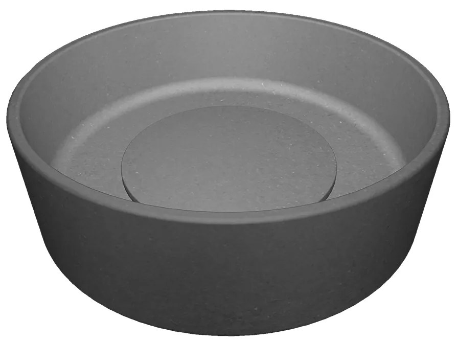 Laveo Perl, granitové umývadlo na dosku 360x360x115 mm, šedá, LAV-VGP1510T