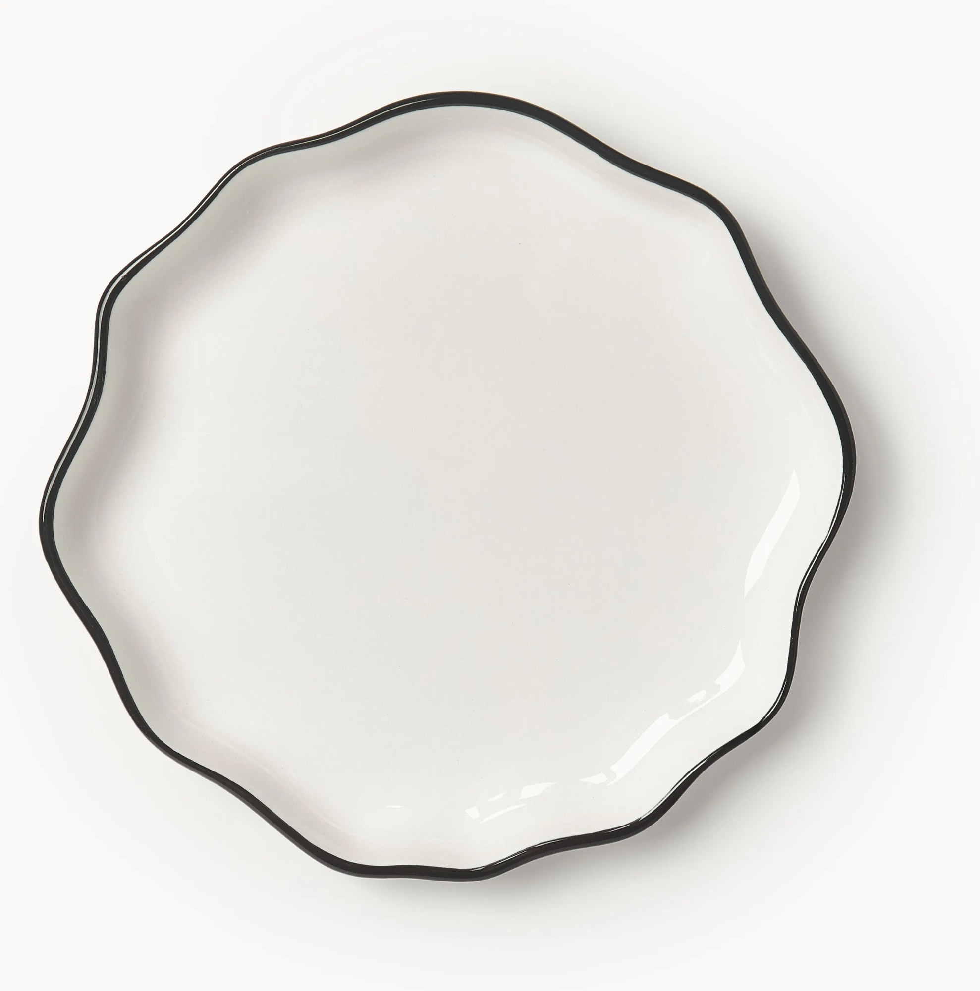 Porcelánové raňajkové taniere's vlnitým okrajom Bia, 4 ks