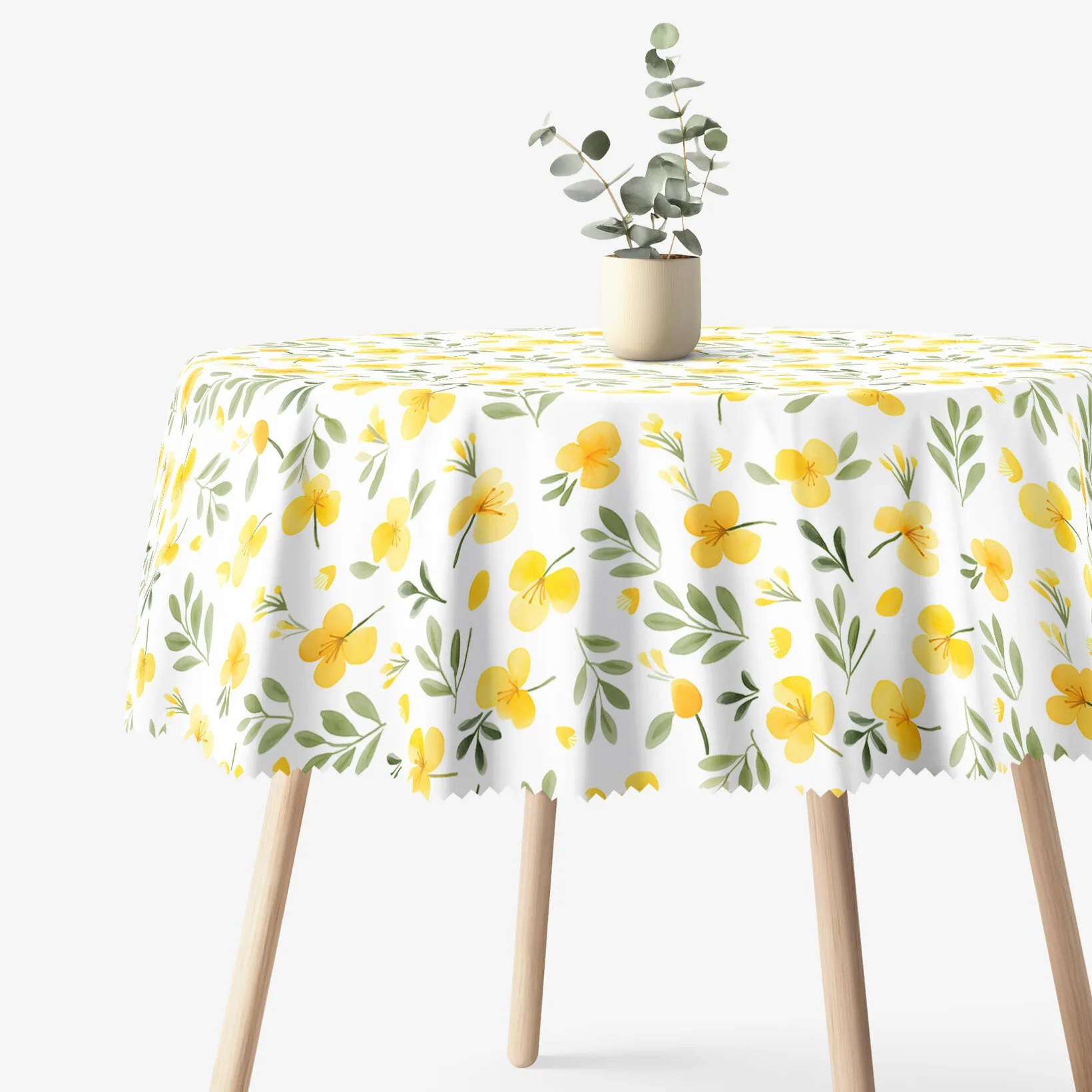 Goldea okrúhly teflónový obrus - kvety pupalky Ø 100 cm