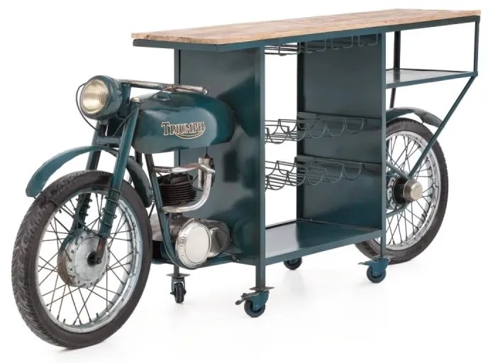 furniture-nabytek.cz - Barový stôl Triumph Bike, lakovaný kov, viacfarebný – 218×56×102 cm