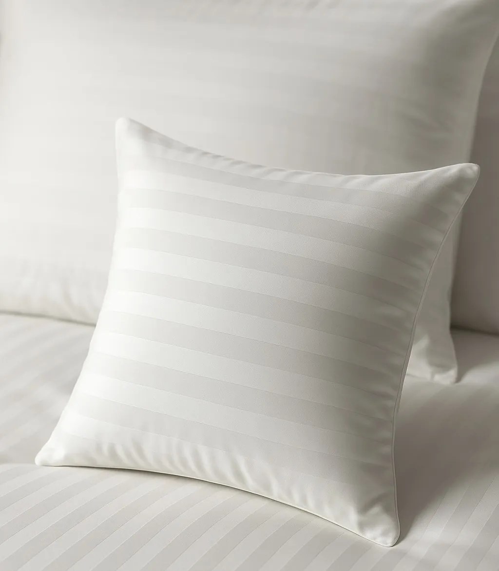 INTERMEDIC SK Obliečka biela damašek na vankúšik 50x50 cm – prúžok 2 cm, zips, 100 % bavlna