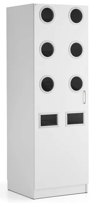 Skriňa na triedenie odpadu, 1950x650x610 mm, biela