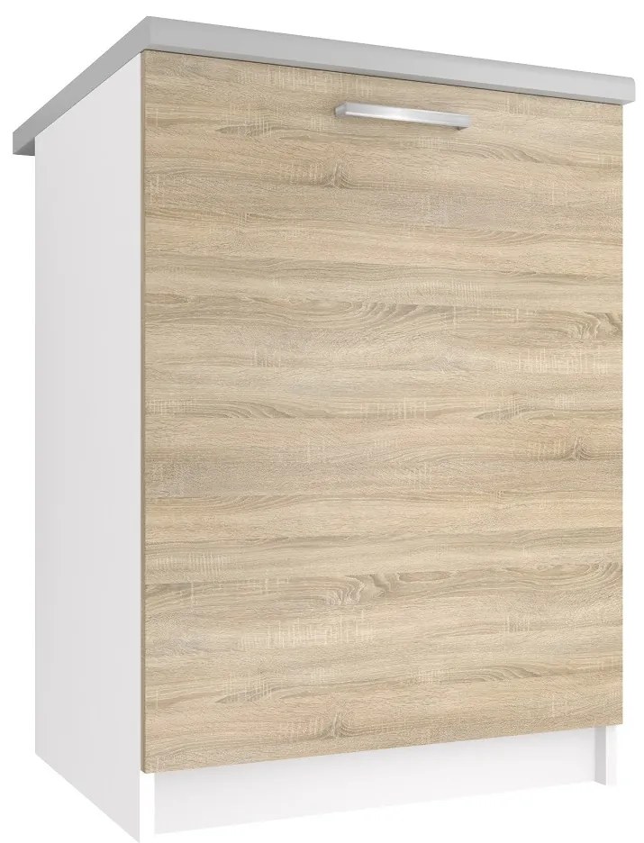 Kuchynská skrinka Belini spodná 60 cm dub sonoma s pracovnou doskou TOR SD60/0/WT/DS/0/E/