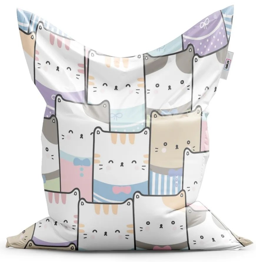 Sedací vak Classic farebné mačiatka - detský, farebná