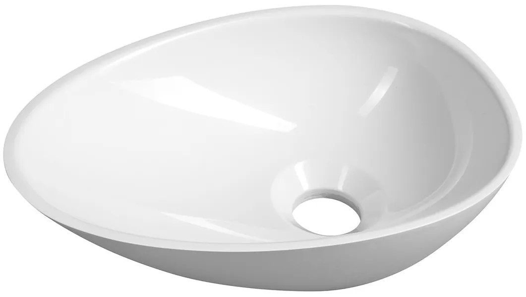 Sapho Sapho, KEA umývadlo na dosku 32x22cm, liaty mramor, biela, KE320