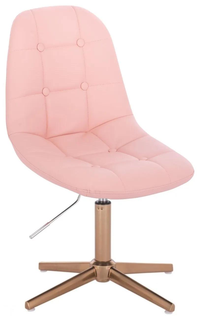 LuxuryForm DESIGN Stolička SAMSON na zlatom kríži - ružová