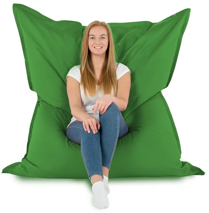 XXL vankúš na sedenie – interiérový aj záhradný, vodeodolný Farba: 7.Zelený
