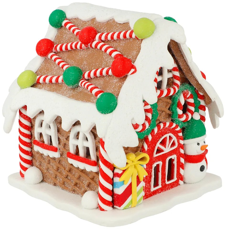 LED svetelná dekorácia domček, napájanie: batériové, teplá biela, výška: 12 cm